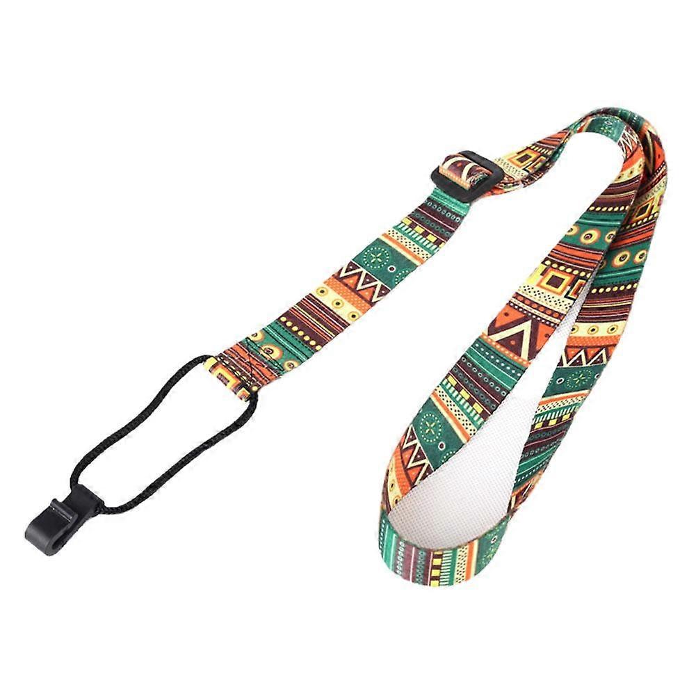 Guitar Strap Ethnic Pattern Hawaii Style Ukulele Strap Adjustable with Hook