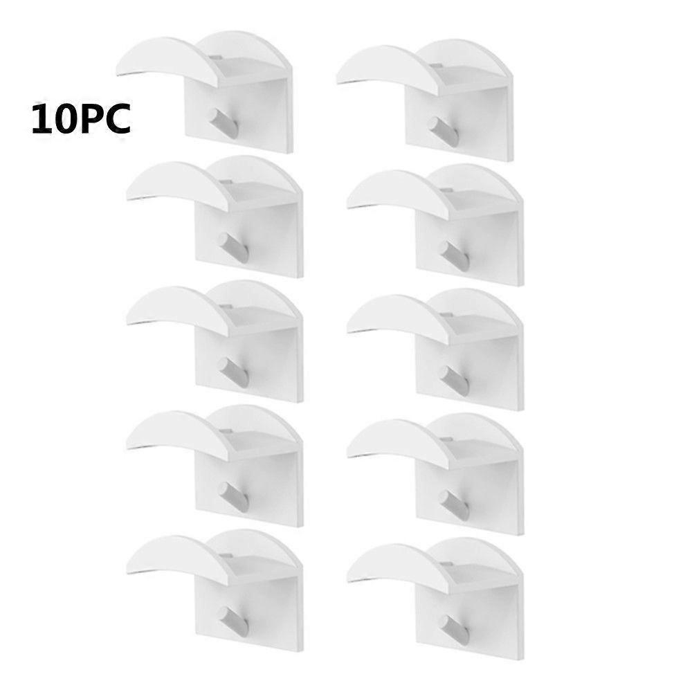 Baseball Hat Rack, 10 Pieces Adhesive Wall Mounted Hat Hooks (White)