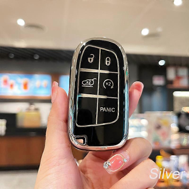 Smart Key Car Key Case Cover for Jeep Key Fob Cover Chrysler Dodge RAM Journey Dart Fiat Durango Challenger Smart Key 5 Buttons~08668