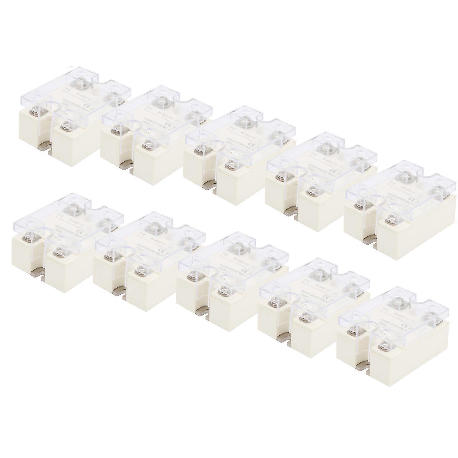 10Pcs GSSR-25DA 25A Solid State Relay DC Control AC SSR Module