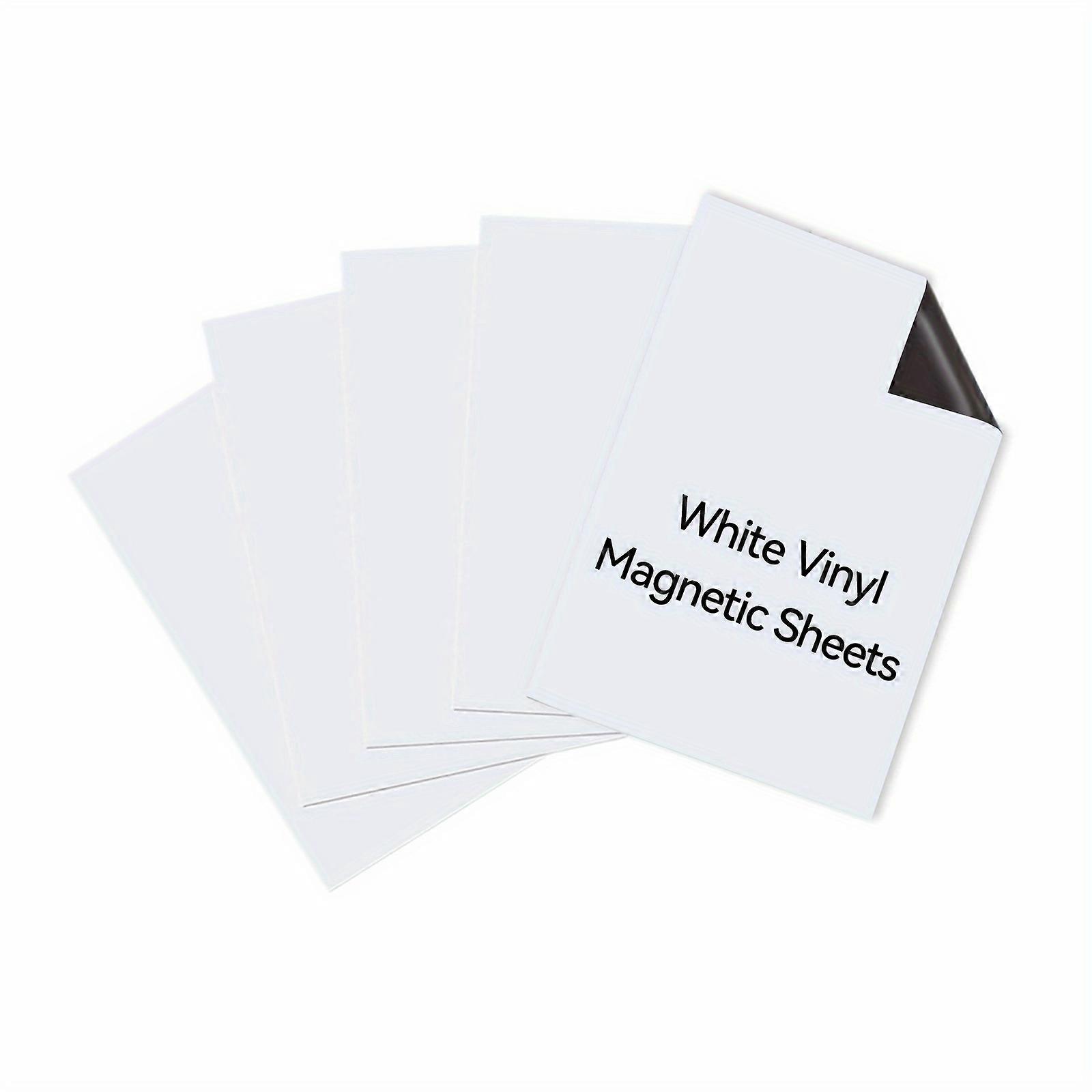 A4 Magnet Sheets White 8.3 x 11.7 Inch 5 PCS Flexible Vinyl Magnet Sheets, Vinyl Sheets for DIY Hand Handmade Craft, 8.3" x 11.7"