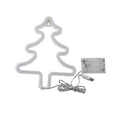 Cedar Garland Decorations with Handmade Christmas Tree Neon Lights: Table Curtains, Window Decorations & Home Night Lights