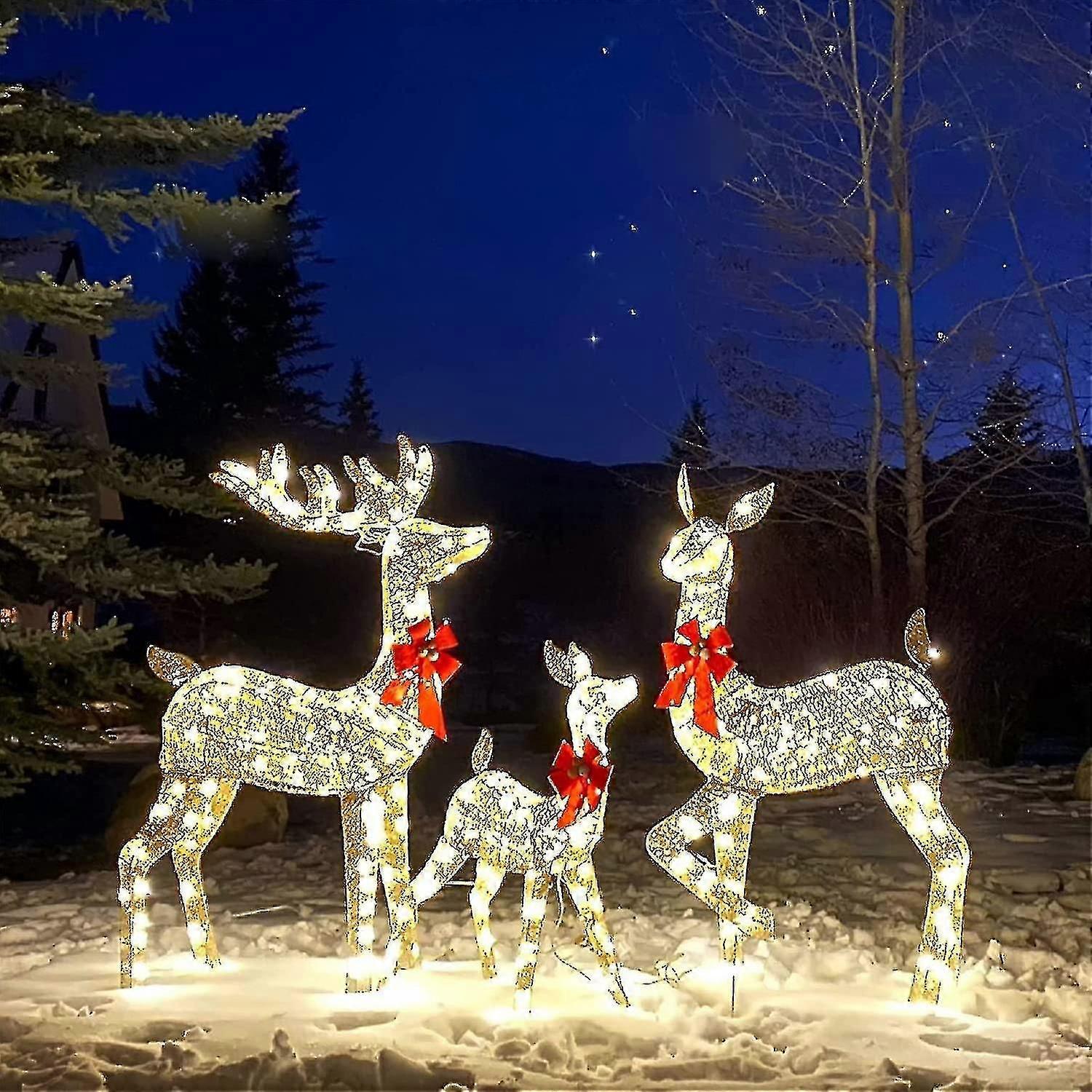 Illuminated Christmas Deer Yard Decorations, Christmas Reindeer[hsf] JU