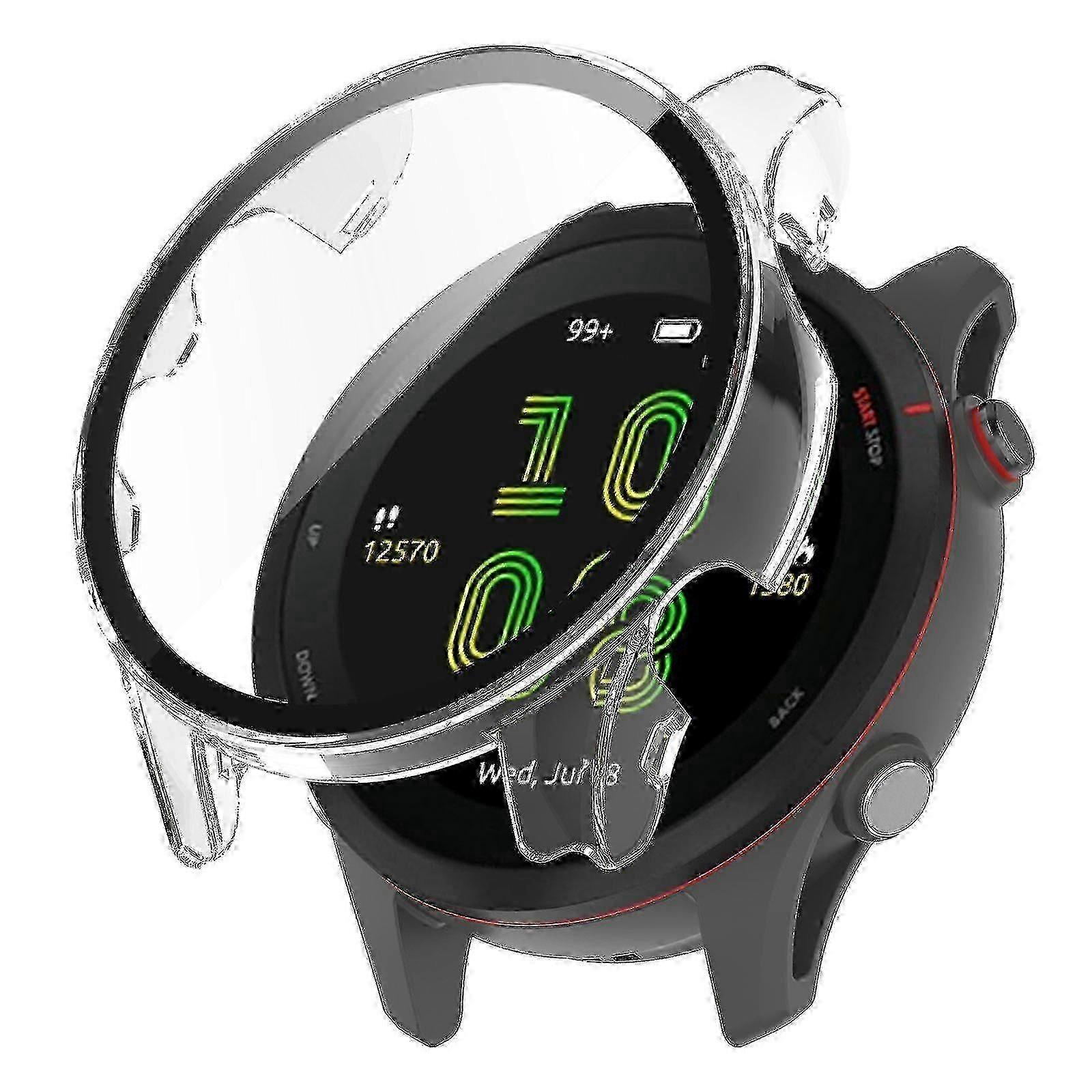 Shockproof PC Case for Garmin Forerunner 255 – Includes Anti-Scratch Tempered Glass Protector 2025