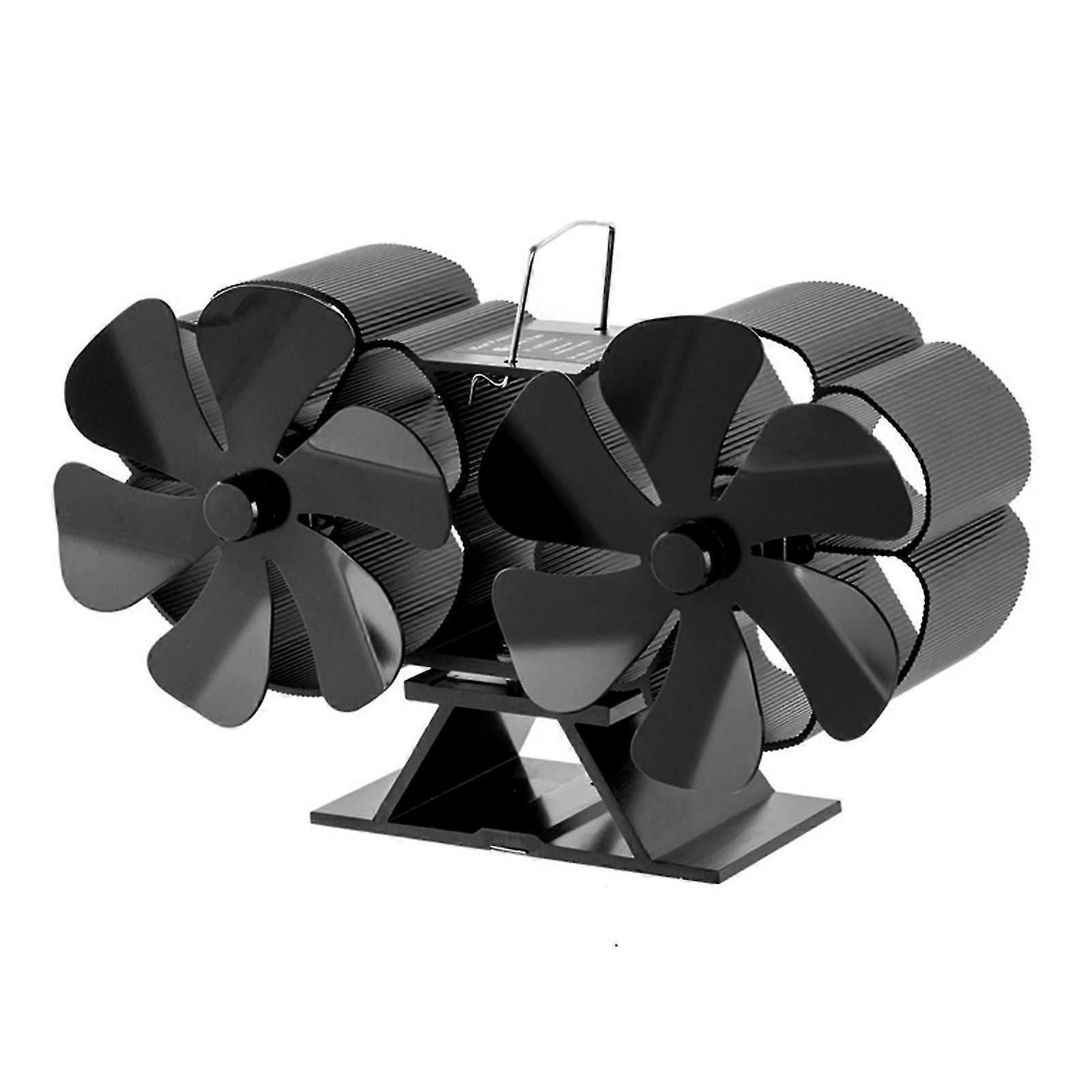 Self-Powered Fireplaces Fan with Double Head Saving Fuel Efficiently Fireplaces Fan for Wood Stove Use