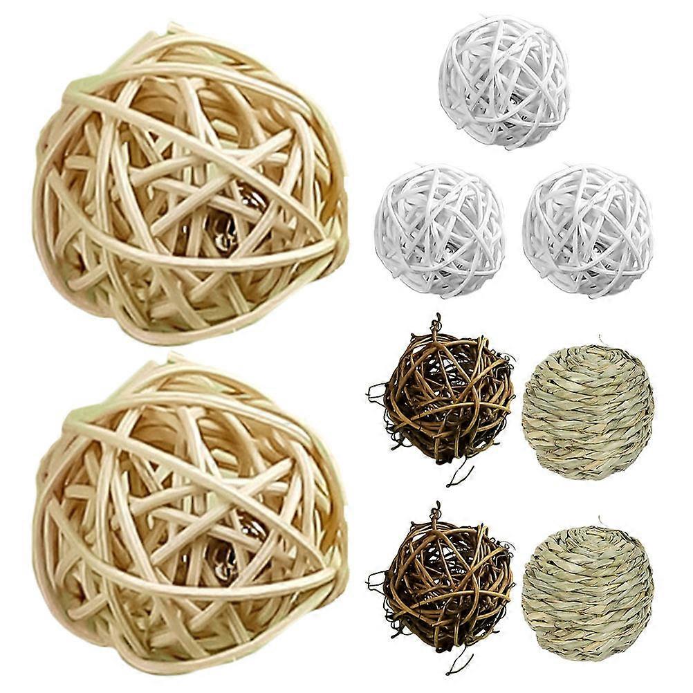 Woven Rattan Balls Home Accessories Decor for Hanging 9Pcs Mixed Style Set