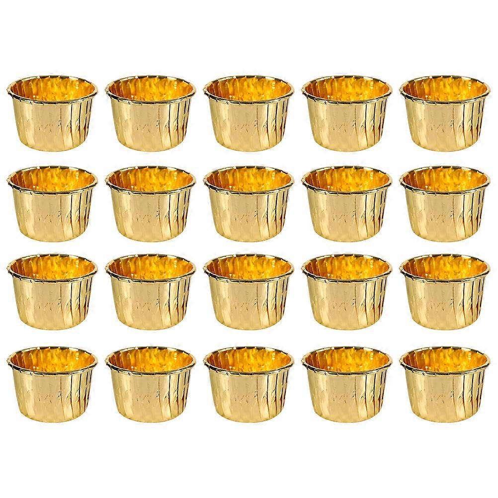 Paper Cake Cups Curled Cake Paper Cups for Baking 100Pcs Golden