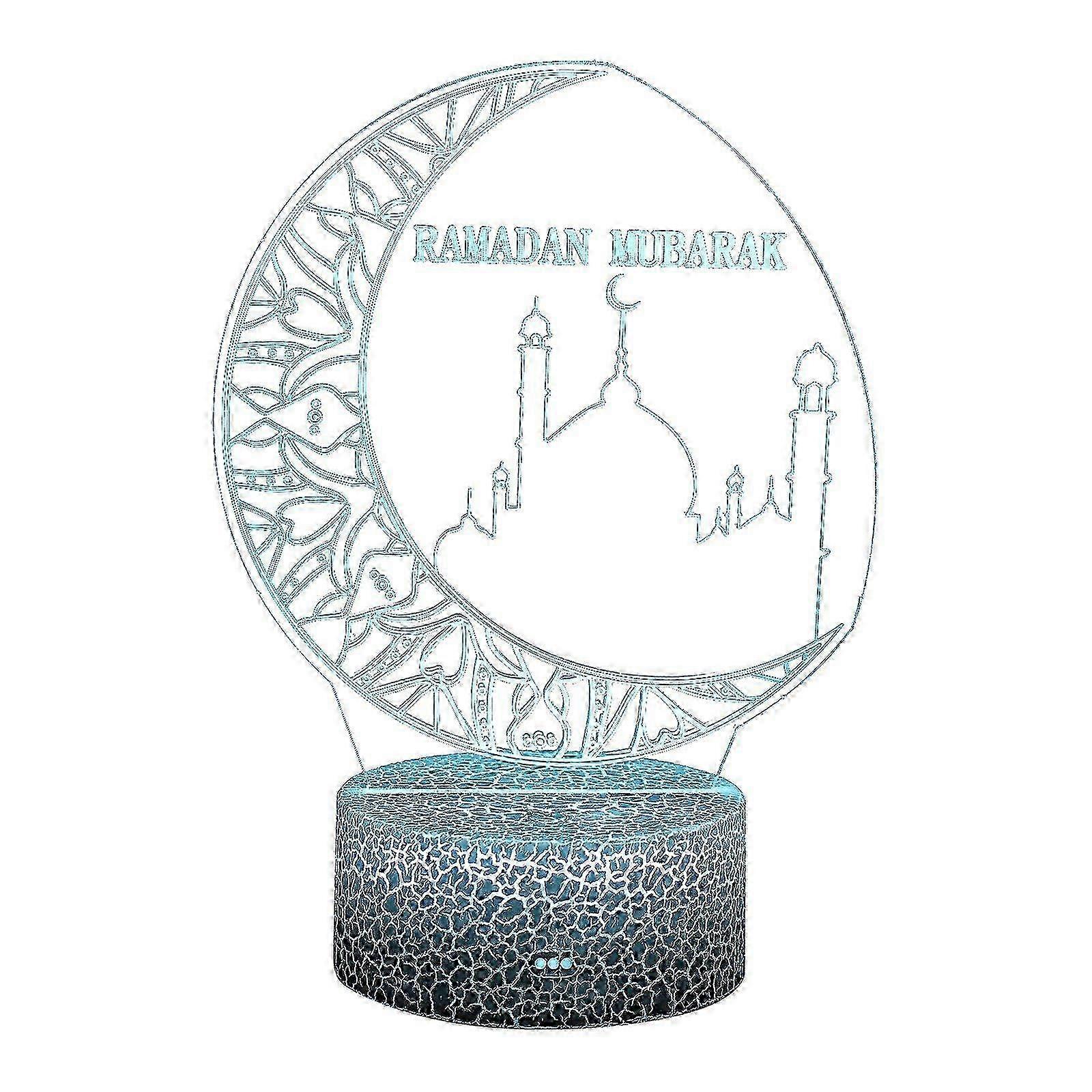 2023 New Moon Ramadan LED Decorative Light Multicolor 3D Touch Remote Control Lamp