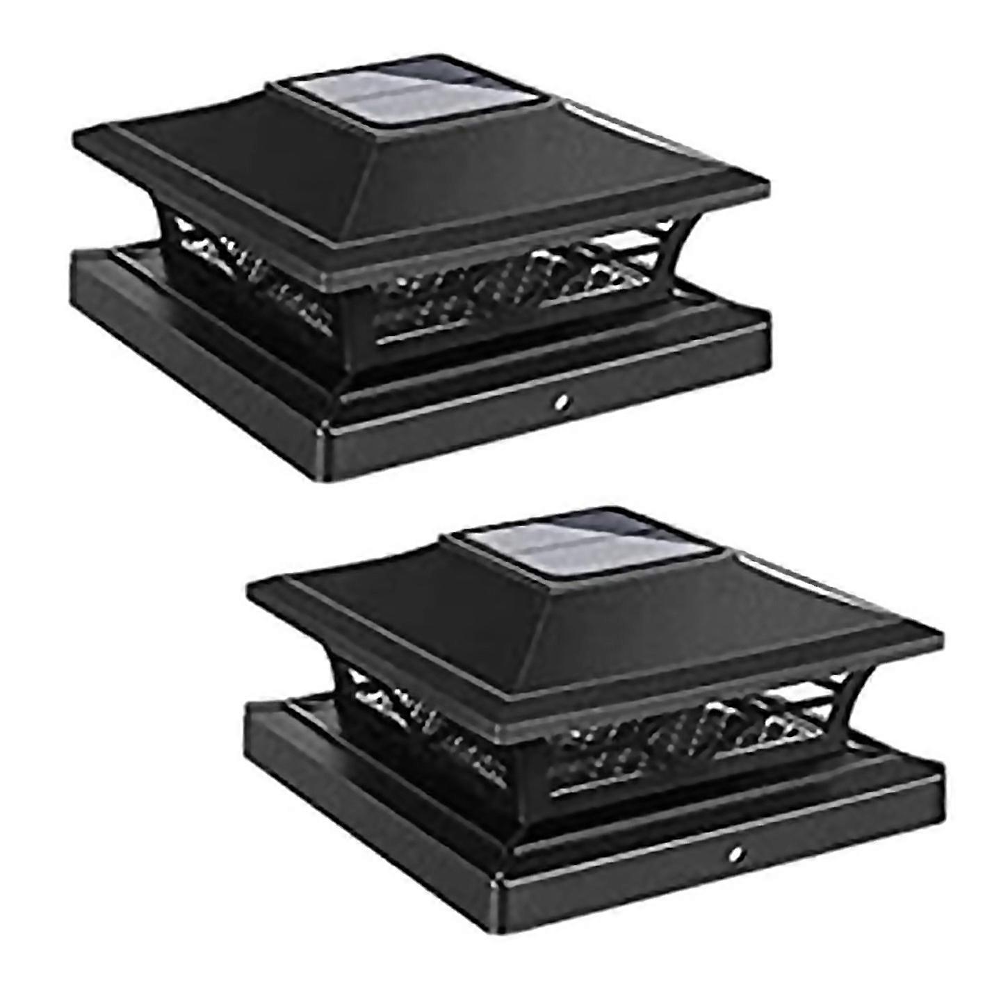 For Solar Post Cap Lights Outdoor Deck Fence Post Light Garden Decor