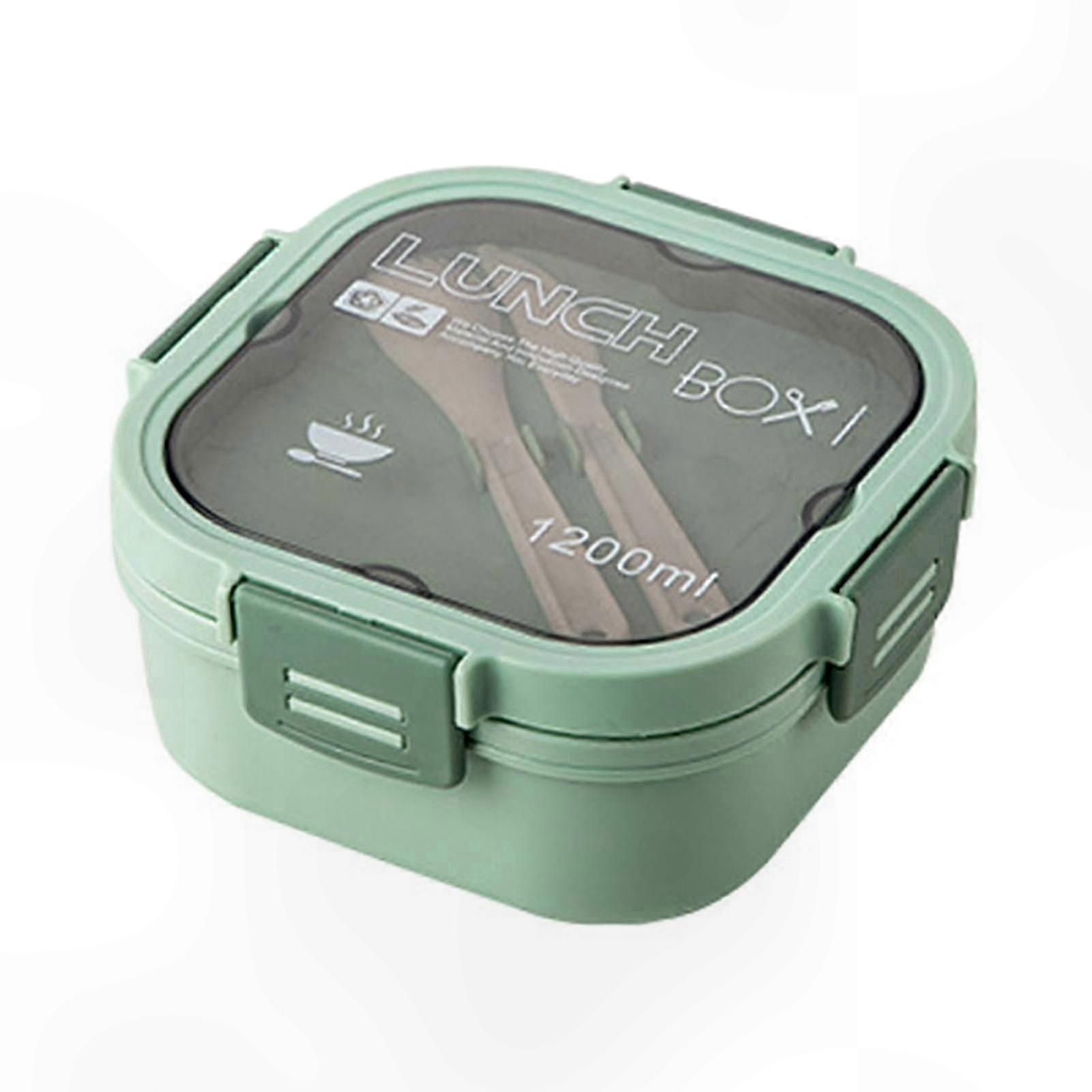 Leakproof 5-Section Bento Box, 1200ML Reusable Food Container with Spoon for School, Office, and Travel