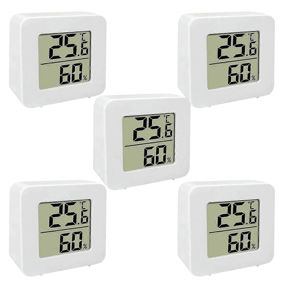 5 Pack Mini Digital LCD Display Temperature Humidity Meter Sensor