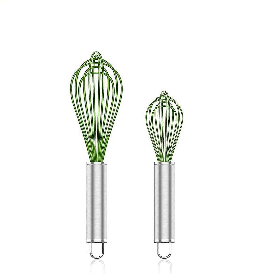 Silicone Whisk 1/2/3 Pack - Non-Scratch Stainless Steel & Silicone Whisks for Nonstick Cookware