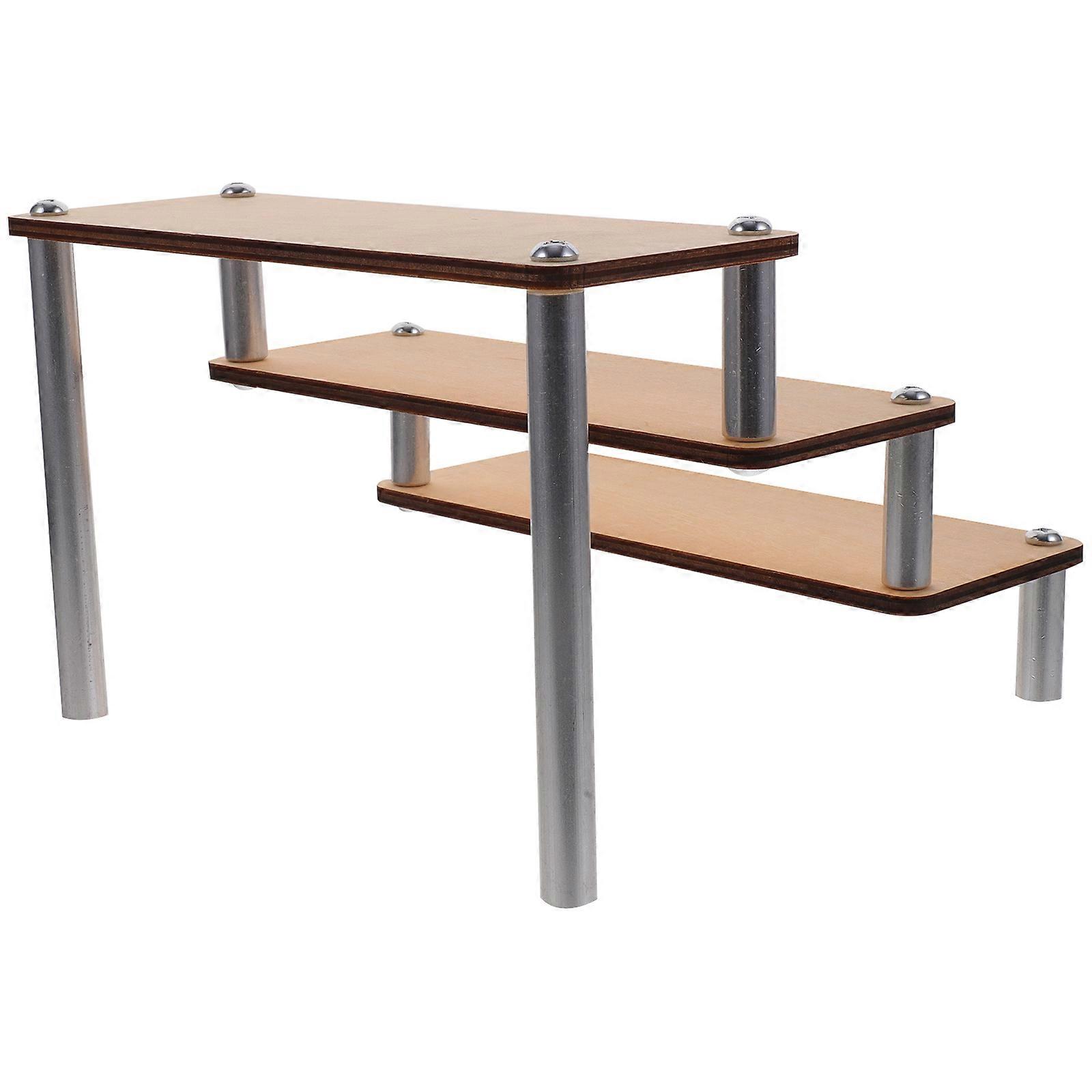 Wooden Riser Display Stand for Figures 3Pcs Display Organizer Shelf