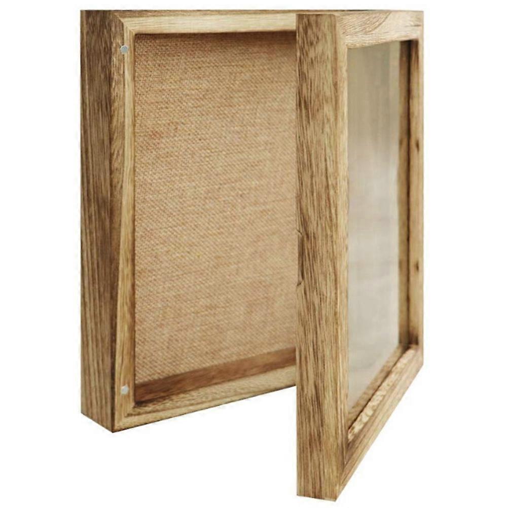 Shadow Box Frame Wooden Display Box for Storage 3Pcs Pressed Flower Case