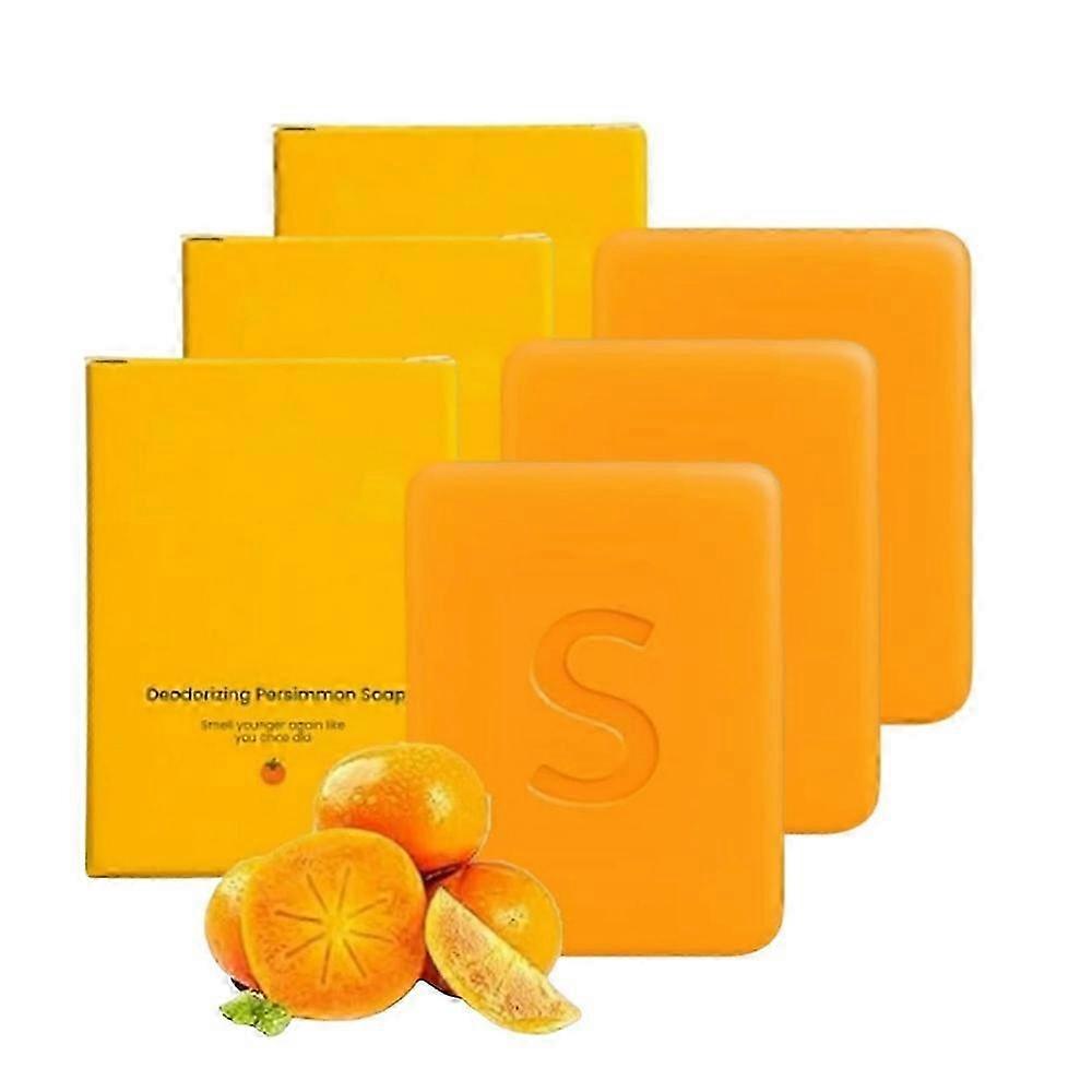 3X Swarva Persimmon Soap Bar Body Odor Control Deodorant Soap for Men & Women