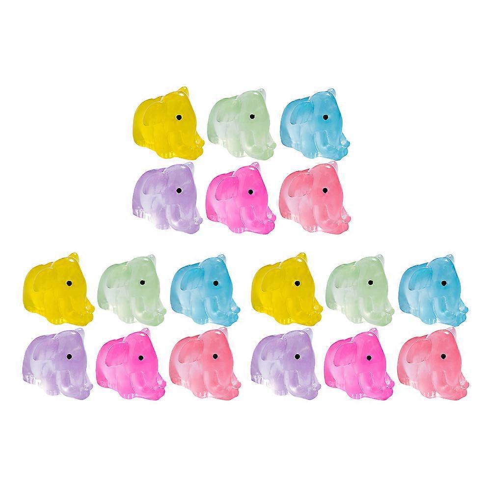 Mini figurines décoratives lumineuses en résine en forme d'éléphant, lot de 54 pièces