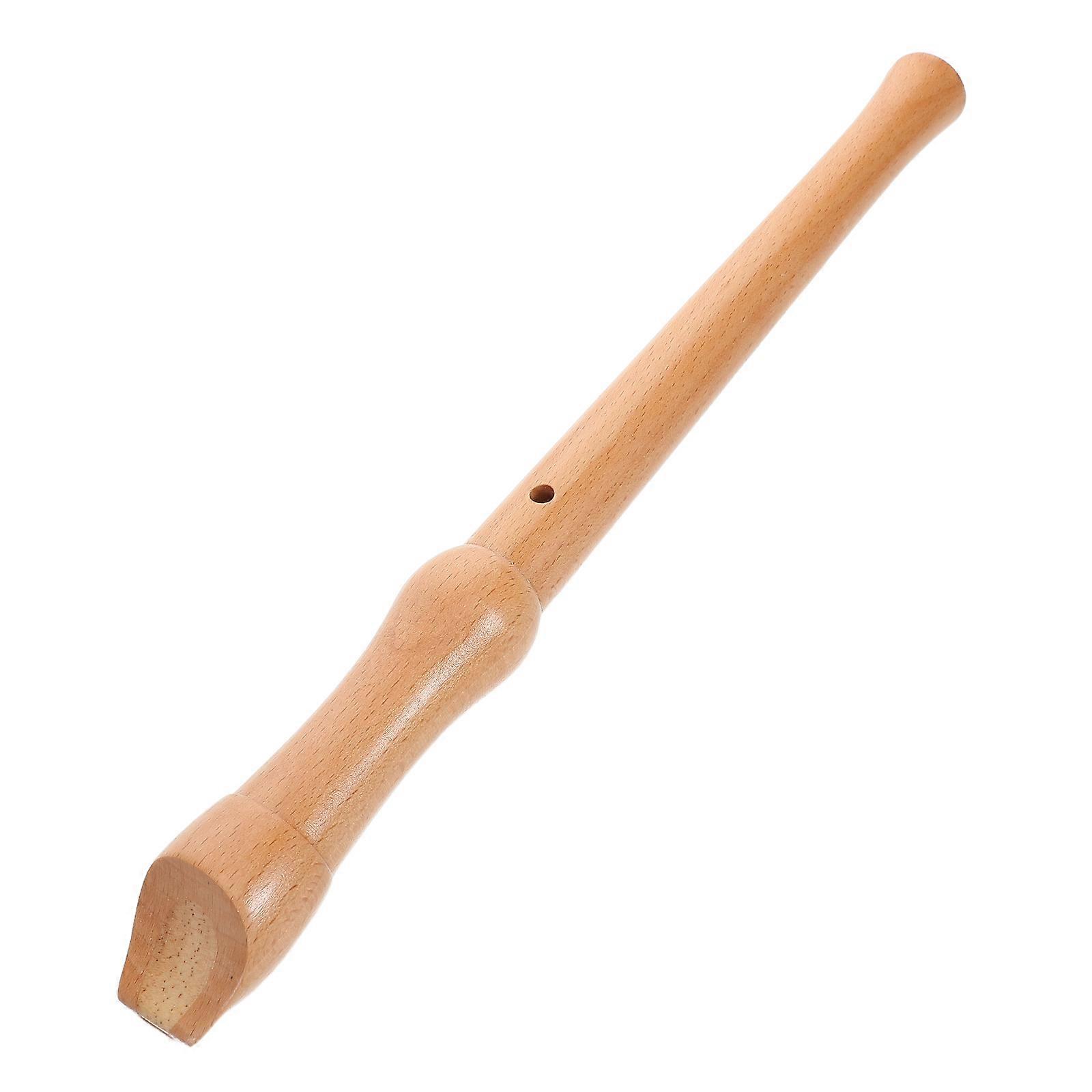 Soprano Recorder Instrument Wood Kids Flute for Beginners 2Pcs Khaki