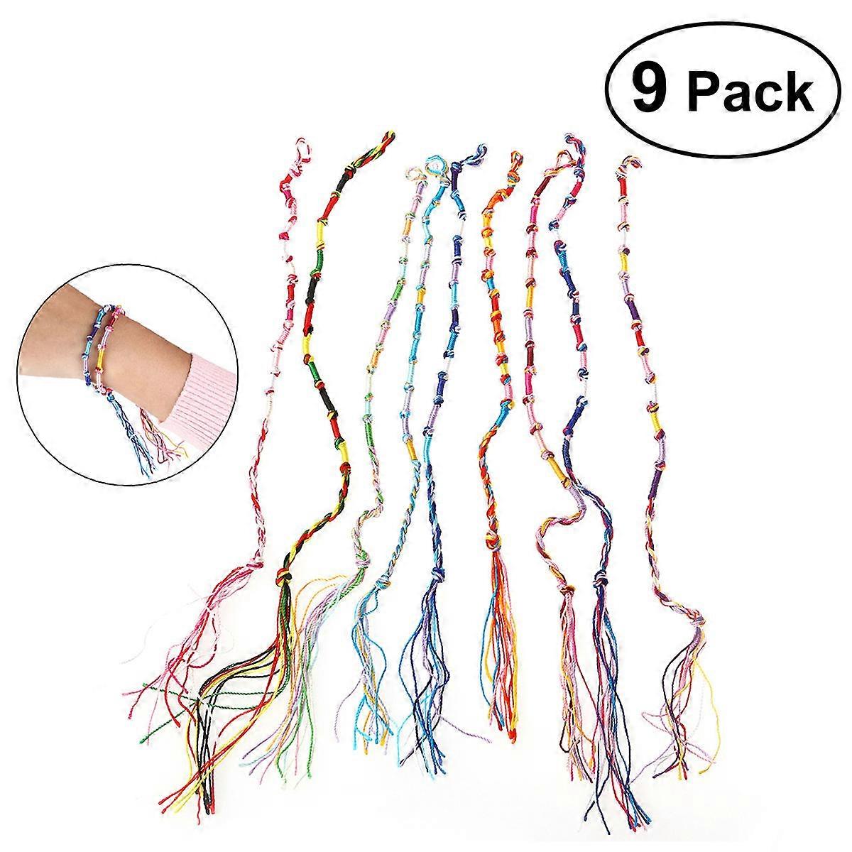Ankle Bracelet for Decorate Use 9Pcs Colorful Braided