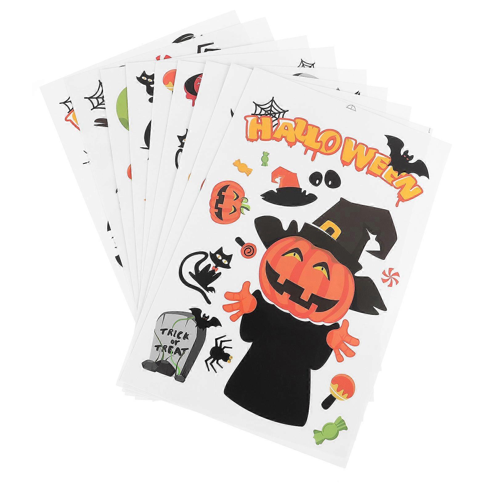 Halloween Wall Stickers Window Static Decals for Festival 72 Sheets PVC Decals