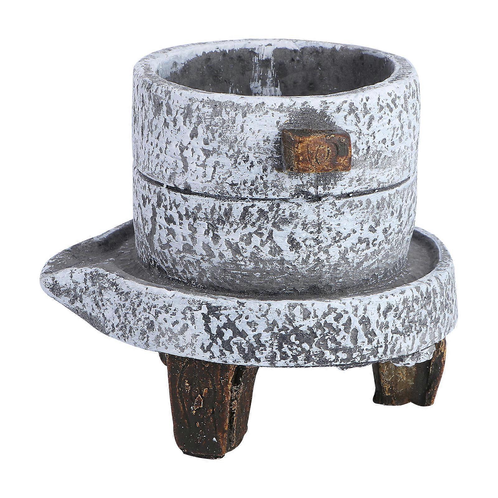 Flower Pot for Creative Gardening 2Pcs Cement Stone Mill Style