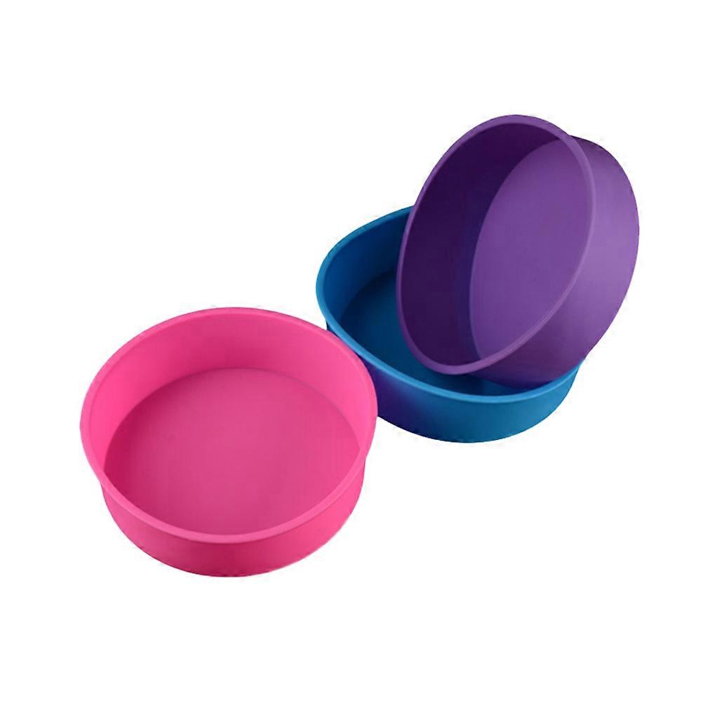 Baking Mold Silicone Cake Pan for Baking 3Pcs Small Round Pan Assorted Color