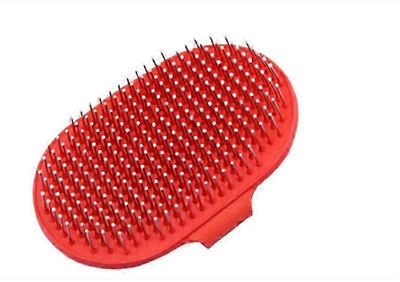 2025 Pet rubber grooming brush massager with adjustable loop handle and stainless steel pin