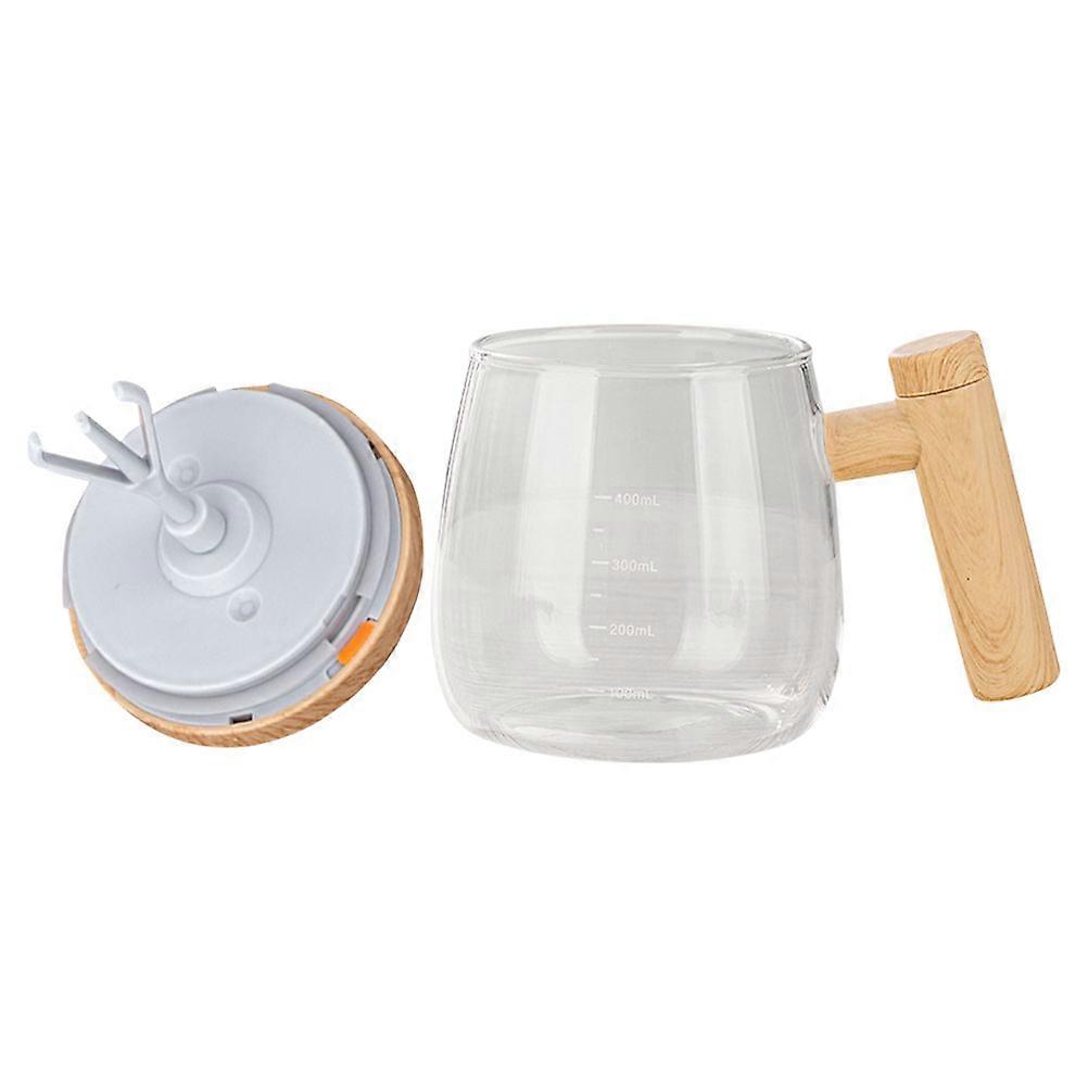 Self Stirring Coffee Mug 2Pcs Electric Mixing Mug Perfect For Office Use With Lid And Comfortable Wooden Handle Design