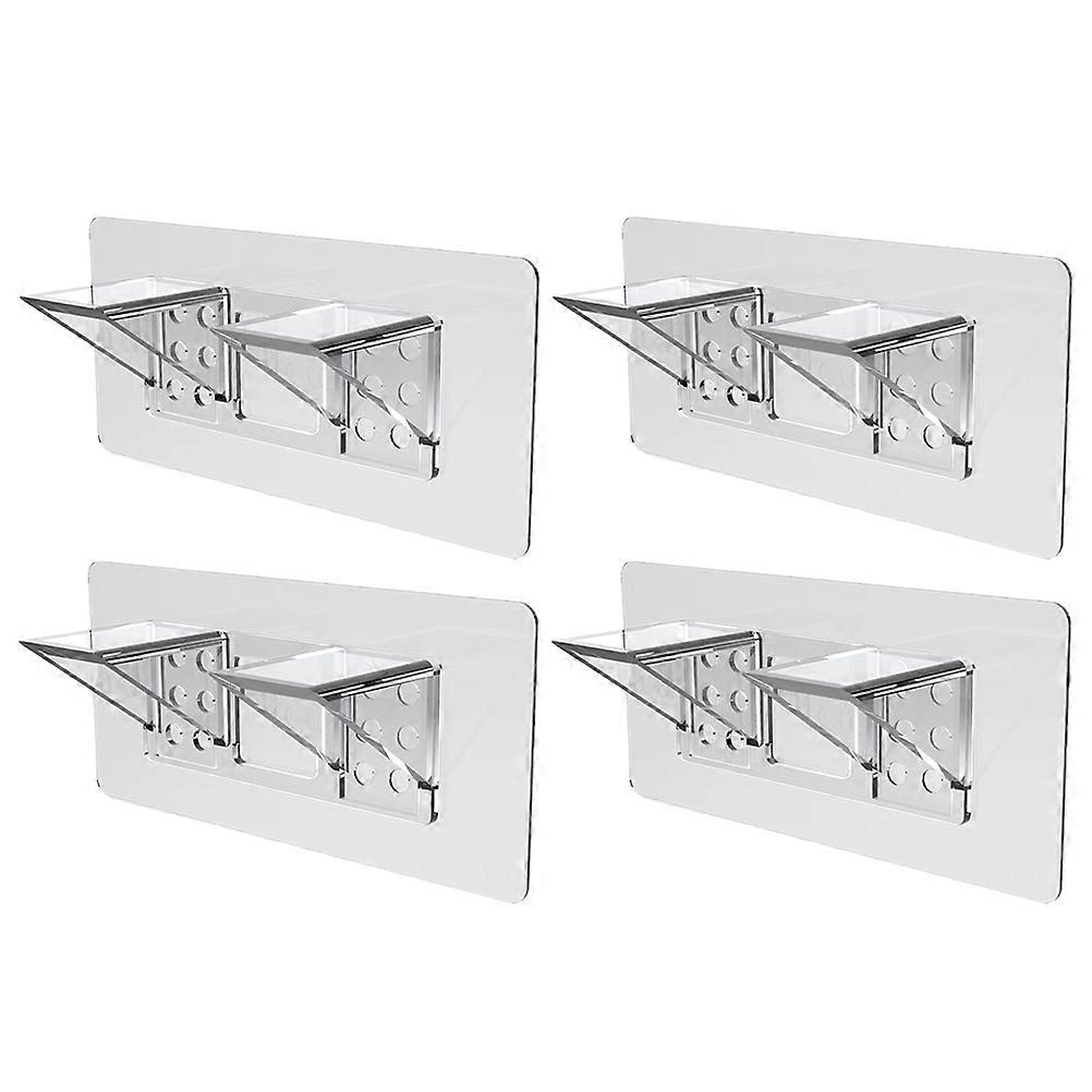 16 Pcs Household Shelf Holders For Kitchen Storage Rectangular Transparent Design Nail-free Support For Cabinets