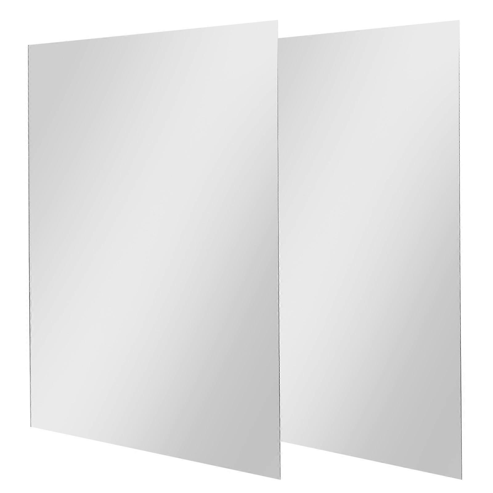 Self-Adhesive Decorative Mirror Sheets For Home Decoration 15.72X11.79Inches Rectangular Clear Reflection 4Pcs