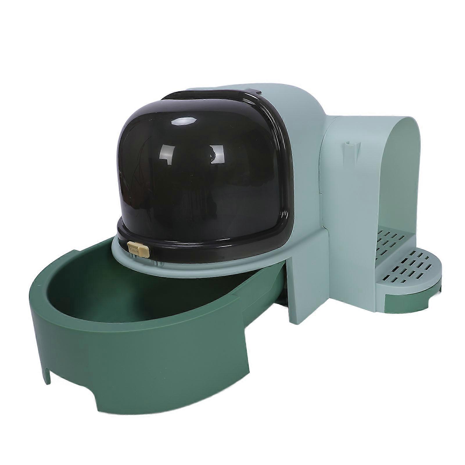 Fully Enclosed Cat Litter Box 53x42x41cm Green with Drawer