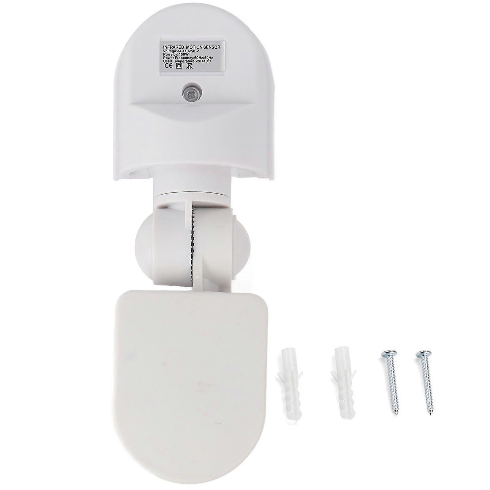 110V-240V Adjustable PIR Body Motion Infrared Sensor Detector Light Bulb Switch (White)