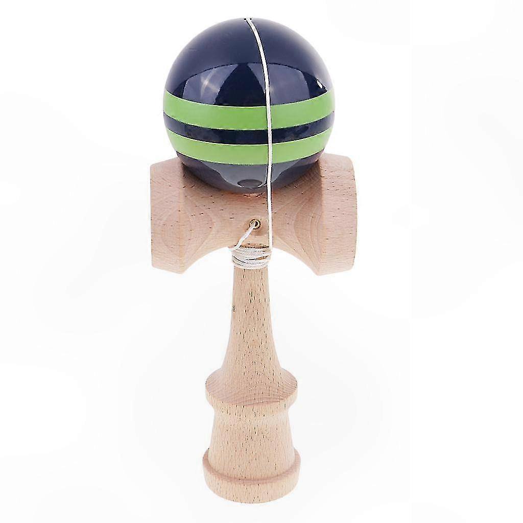 Wooden Ball Catch Game with Striped Design Red and Blue Toy for Skill Development