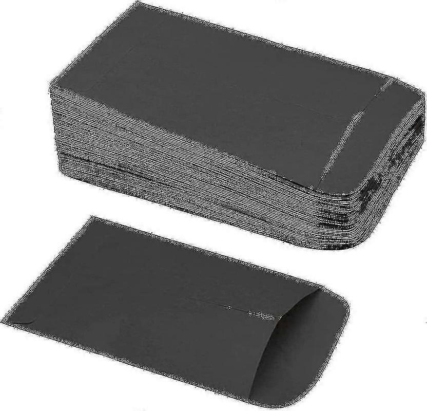 100pcs Kraft Envelopes Black Mini Paper Envelopes For Seed Coin Small Items