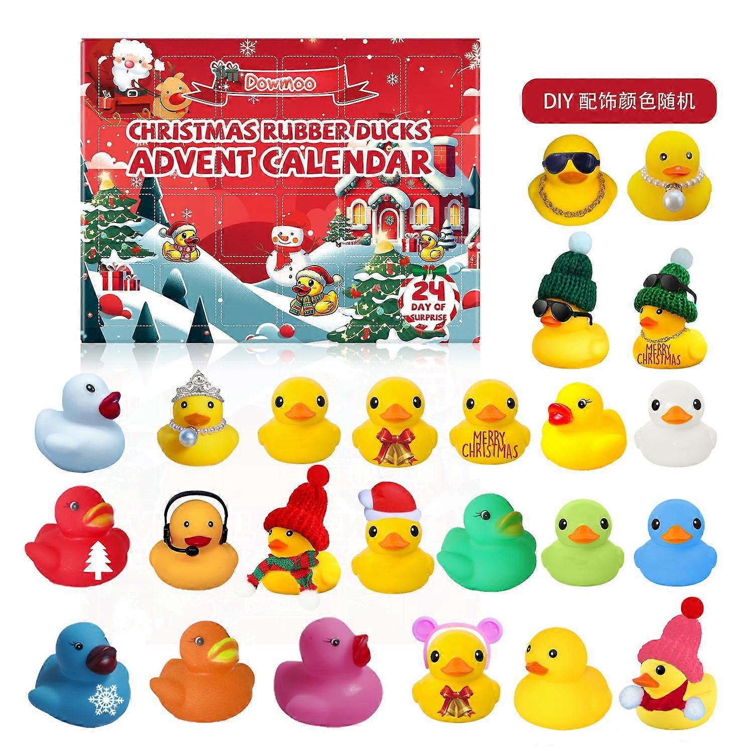 24-grid Christmas Advent Rubber Duck Blind Box Little Yellow Duck Christmas Blind Box Cartoon Toy Ch