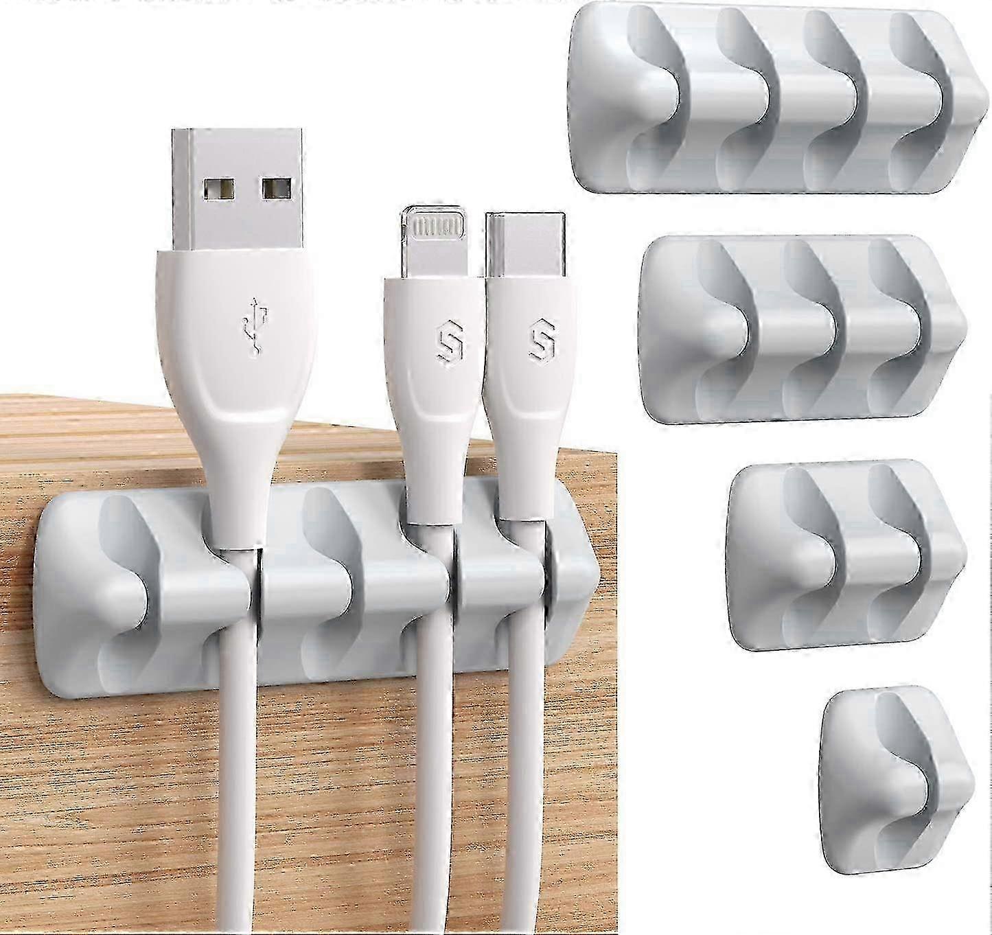 5-PACK Mini Cable Management Clips with Adhesive Holders for Tidy Cable Organization 25-26