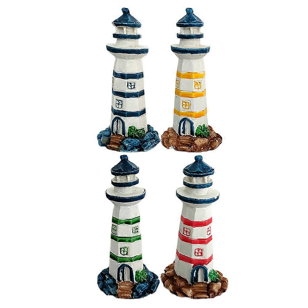 Phare nautique en résine, décoration pour thème côtier, 12 pièces