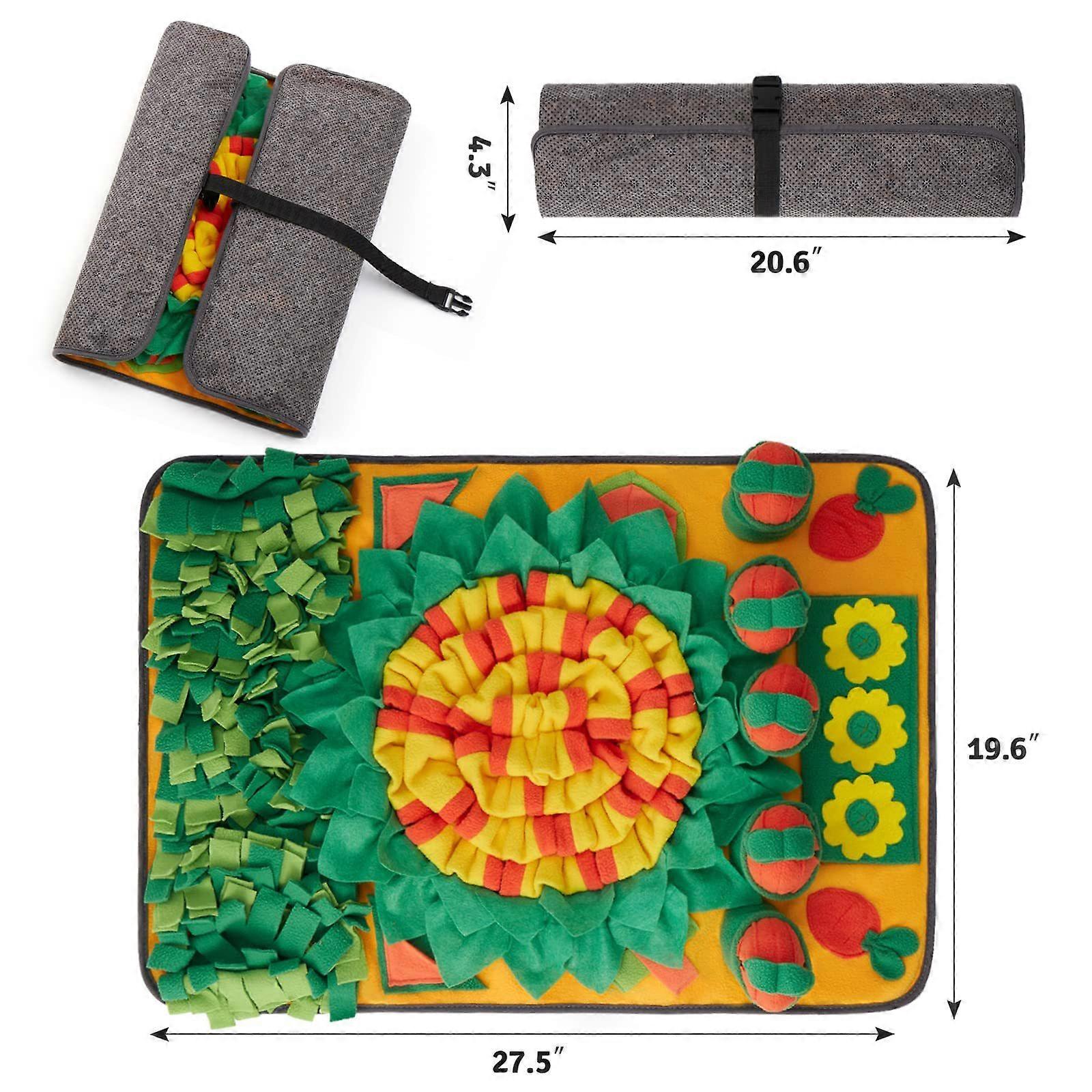 Interactive Dog Snuffle Mat For Small Medium Dogs Soft Durable Fleece With Squeaky Toy Slow Feeding Anti Anxiety Machine Wash