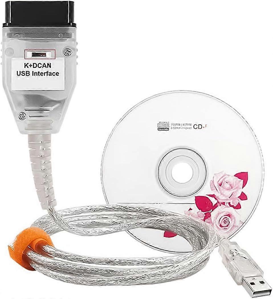 Namvo K+Dcan USB Cable with Switch for E Series Chassis Diagnostic Tool OBD2 Cable INPA Compatible Error Reading and Reset Functions