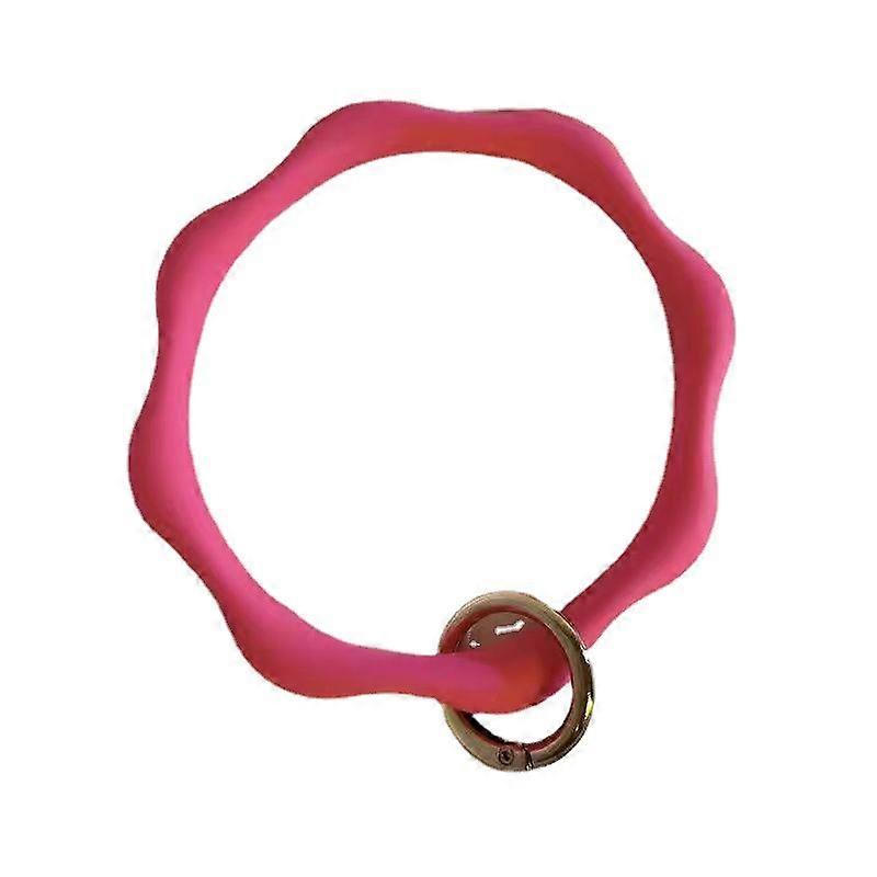 Silicone Wrist Keychain, Circle Bracelet Rubber Bangle Round Keyring Holder for Hands-Free Use