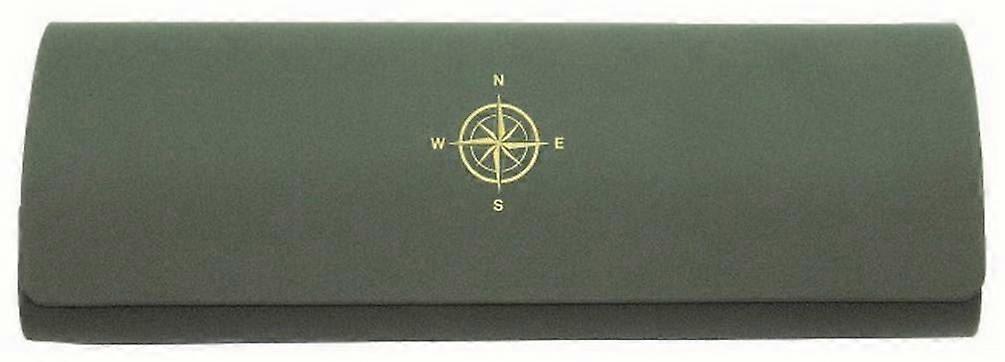David Van Hagen Compass Embossed Cloth and Glasses Case - Green
