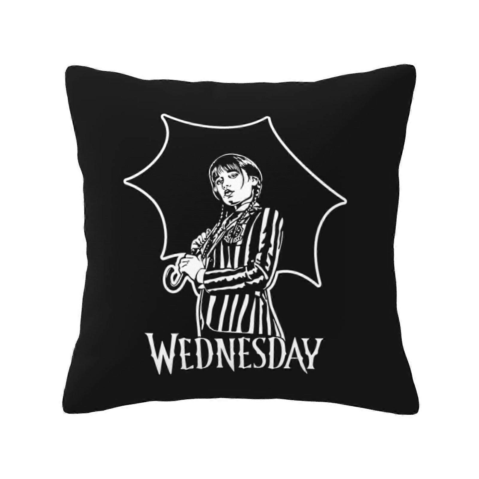 k161 quarta-feira Addams invisível com zíper super macio e aconchegante fronhas de luxo,1 fronha clássica, para sofá, impressão dupla faceWB