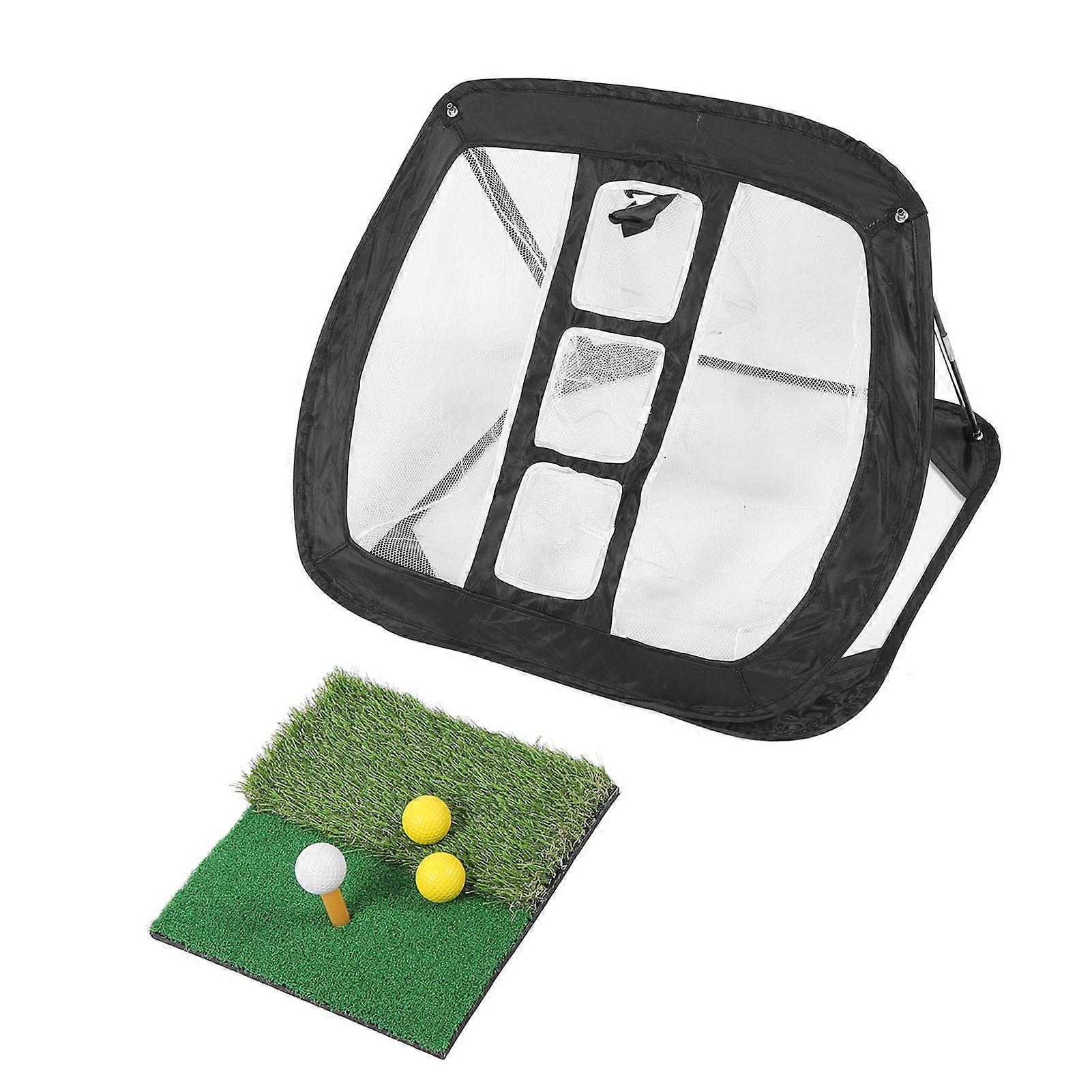 Club Practice Net All in 1 Home Hitting Aid Net for Backyard Driving Chipping Swing Training with Mat Balls Tee Bag 