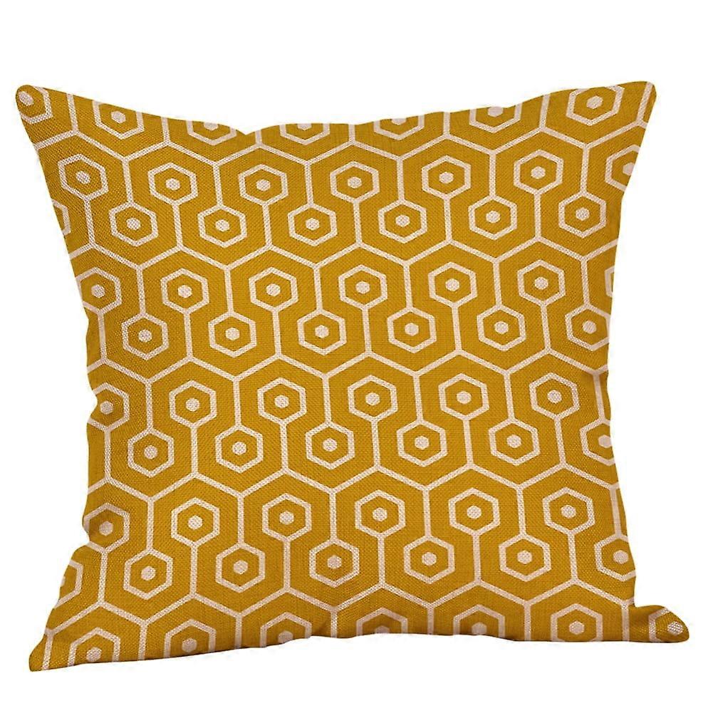 Markdown! Poaug Mustard Pillow Case Yellow Geometric Fall Autumn Cushion Cover Decorative,Pillow Case Clearance Pillow Case F