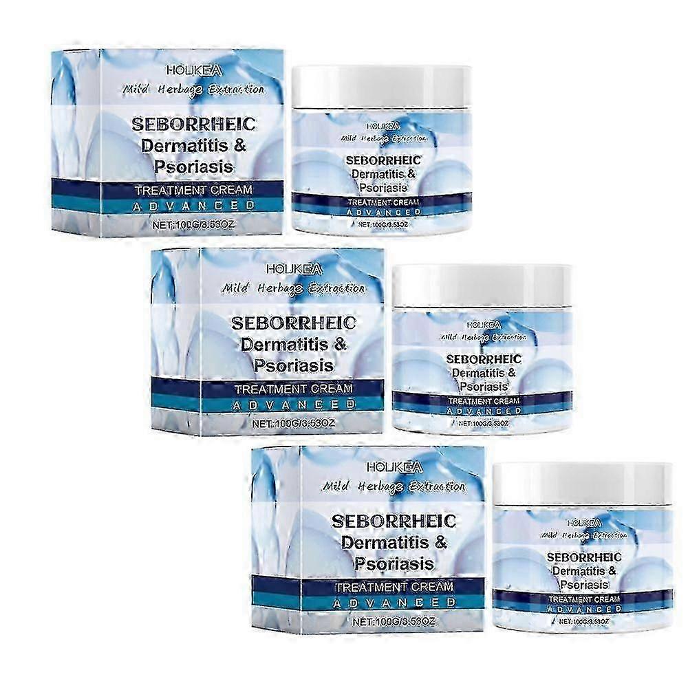 3-Pack Seborrheic Dermatitis Cream, Scalp Treatment for Psoriasis, Folliculitis, Dry Itchy Scalp, Dandruff - Soothes And Moisturizes