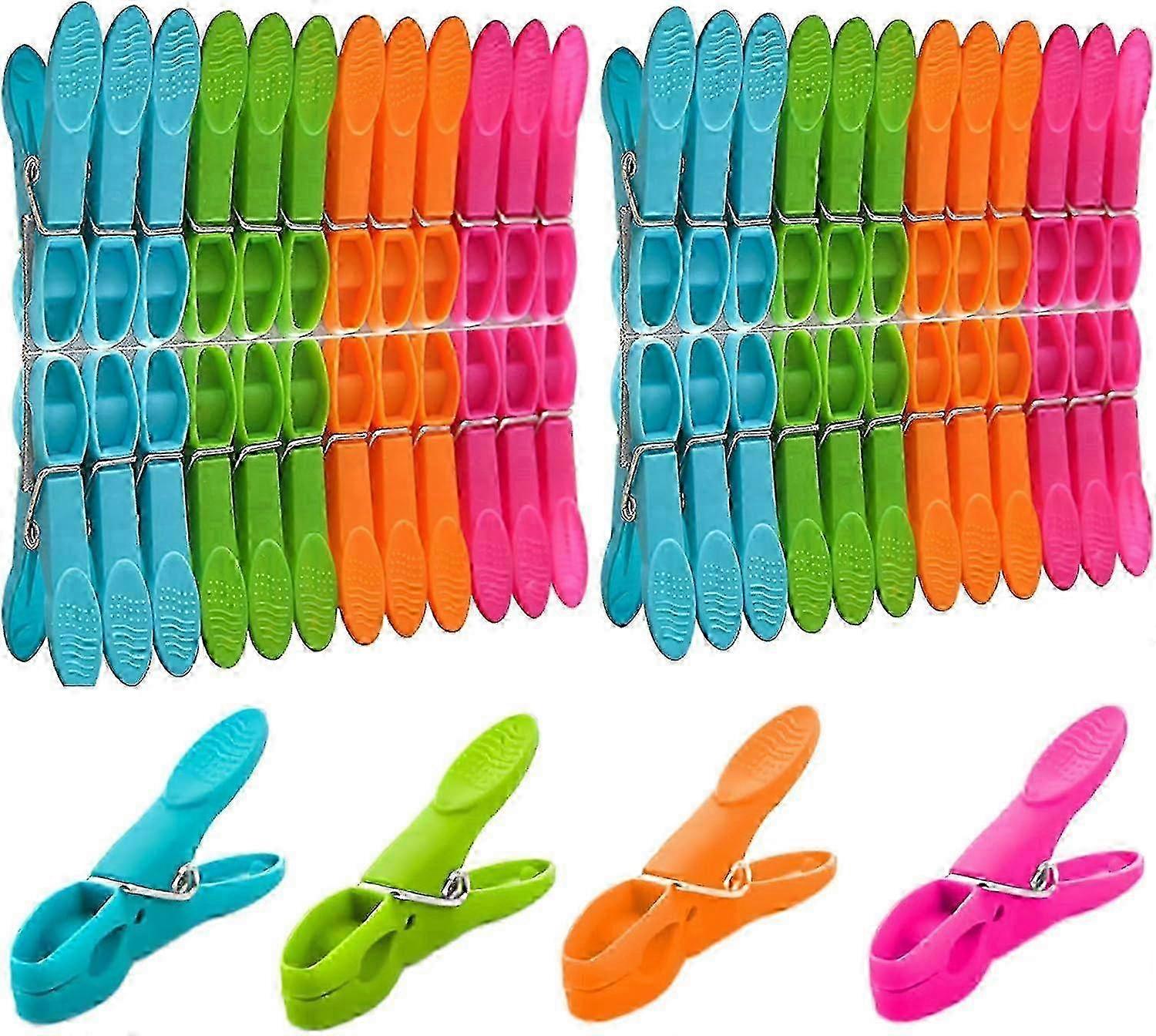 Plastic clothes pegs - 48-piece durable windproof laundry clips set