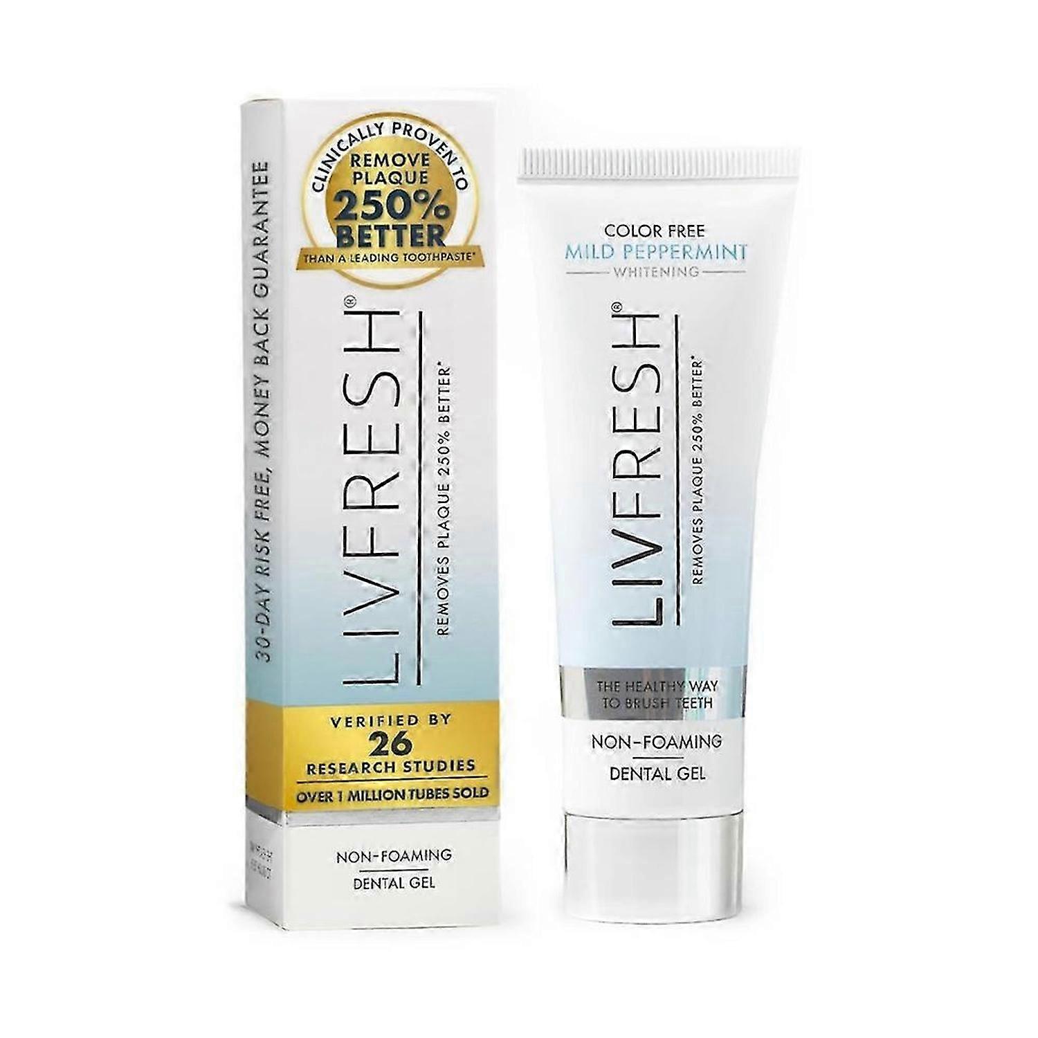 Livfresh Toothpaste Gel, Clinically Proven To Remove Plaque 250% Better 50ml