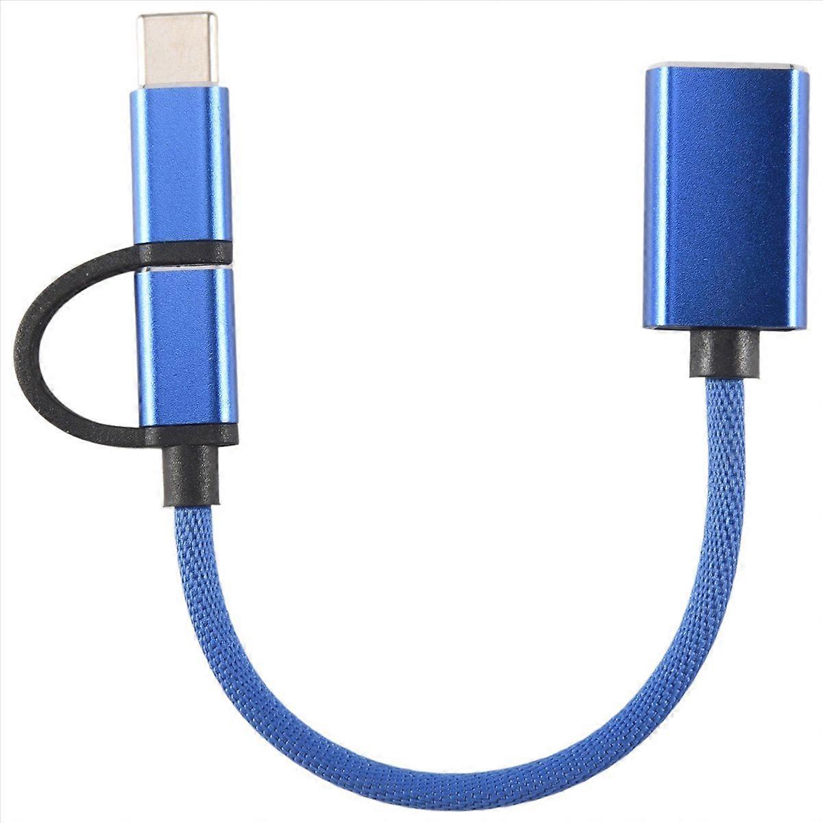 2 in 1 USB 3.0 OTG Adapter Cable Type-C Micro-USB to USB 3.0 Interface Converter for Cellphone Charg