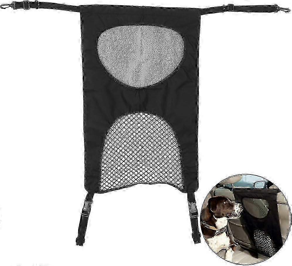Car Rear Seat Barrier Net Dog Portable Protective Net Separation Travel Safety for Pets Dog Cat with Hooks and Straps Universal