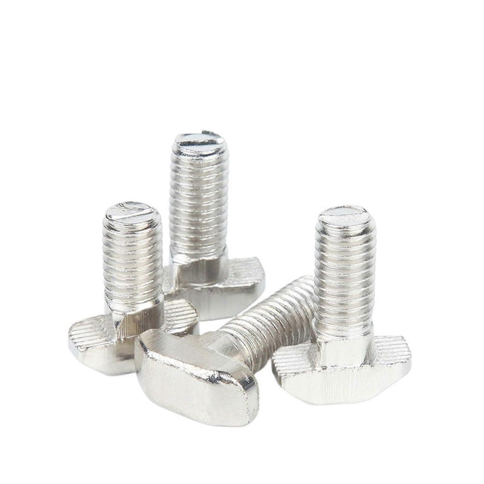 M5 M6 M8 T Bolt Screw For Aluminum Profile Linear Guide, 20/30/40 Lengths, 50 Pcs, Optional M6x20 Hex Flange Nut