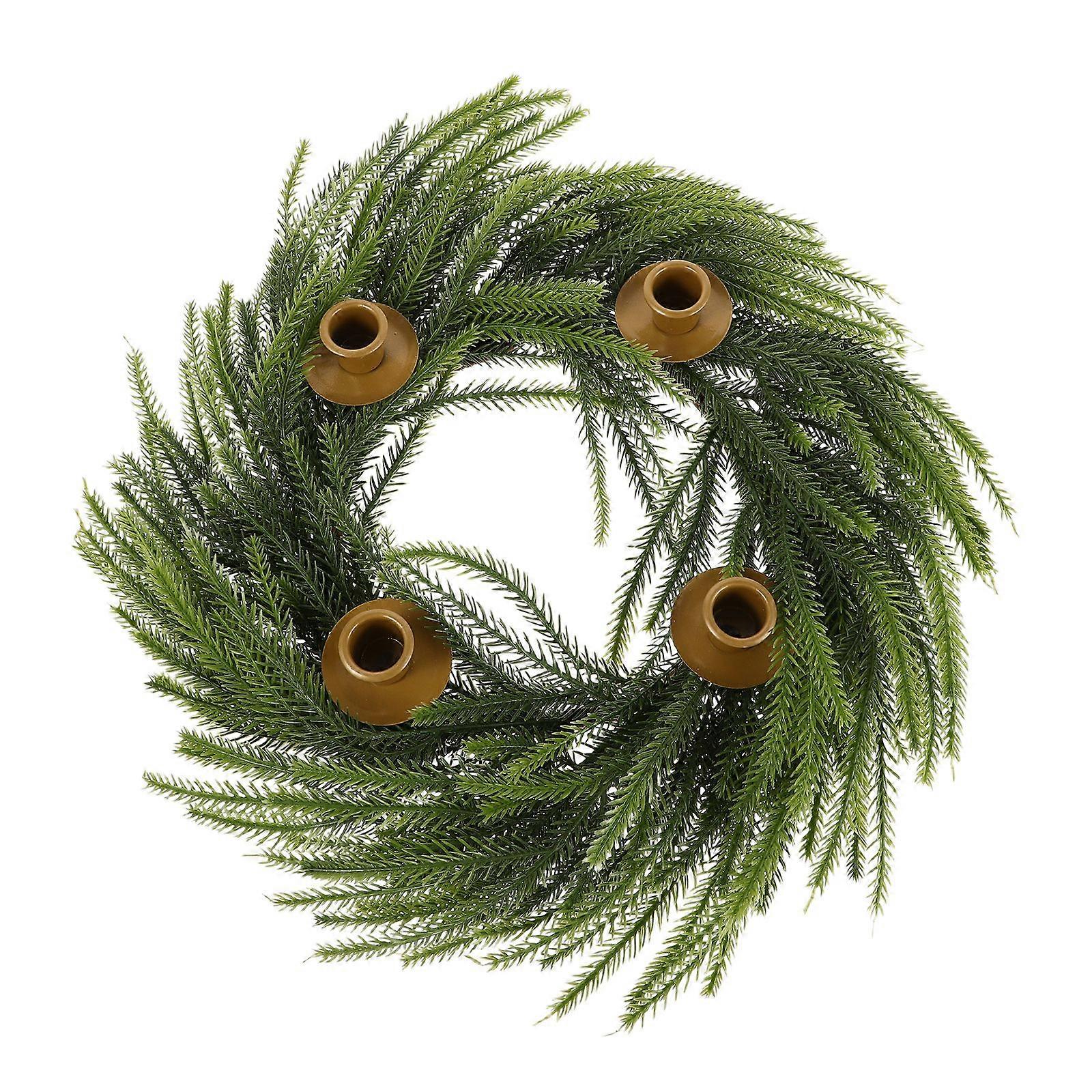 Advent Candle Wreath: Christmas Candle Wreath - Advent Holiday Candlestick for Table Fireplace Shelf or Window Decoration - Christmas Table Centerpiec